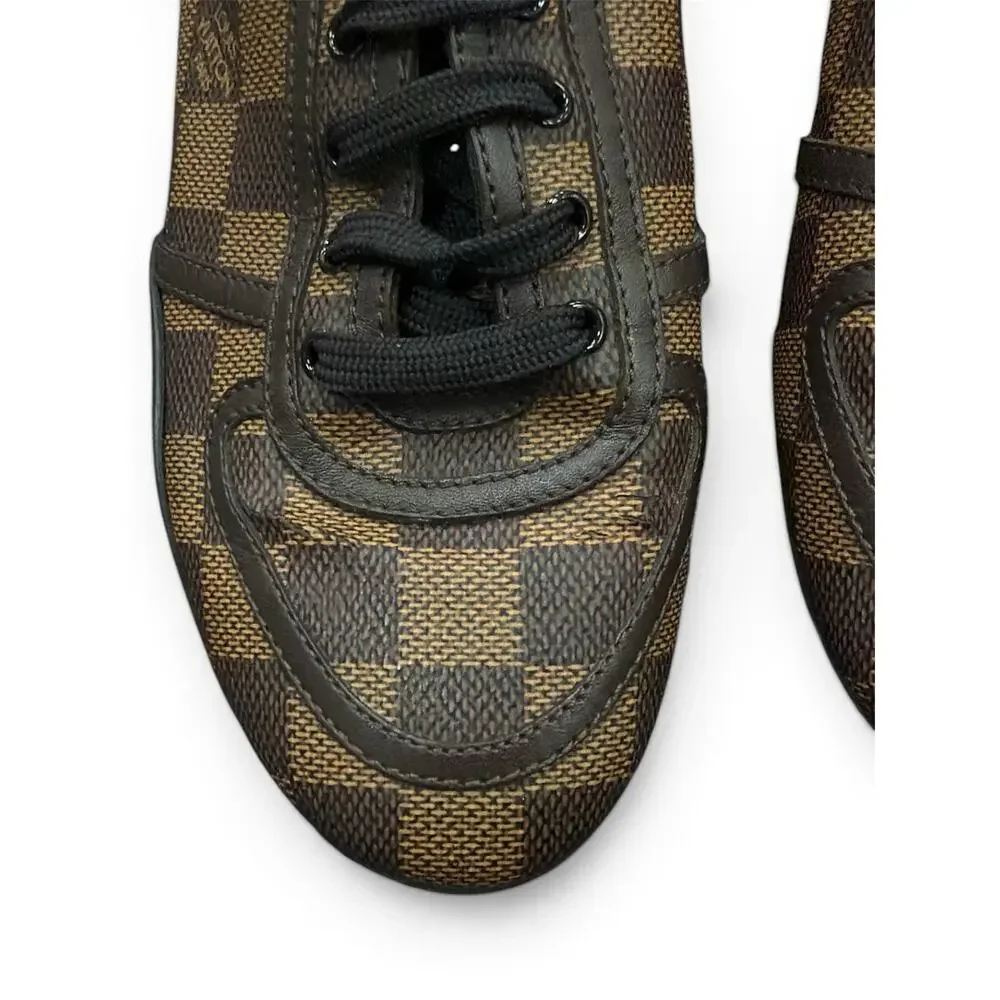 Louis Vuitton Women’s US 4.5/5 Damier Ebene Leather Canvas Low-Top Sneakers